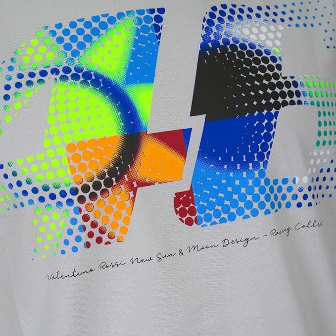 VR46 GÜNEŞ AY GRİ KISA KOL TSHİRT 