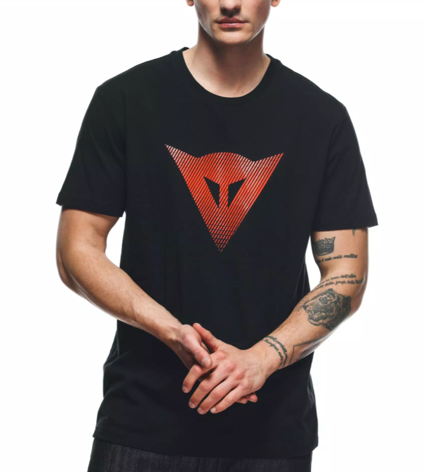 DAİNESE LOGO SİYAH BİSİKLET YAKA KISA KOL TSHİRT 