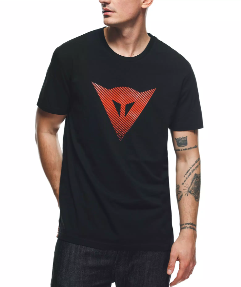 DAİNESE LOGO SİYAH BİSİKLET YAKA KISA KOL TSHİRT 