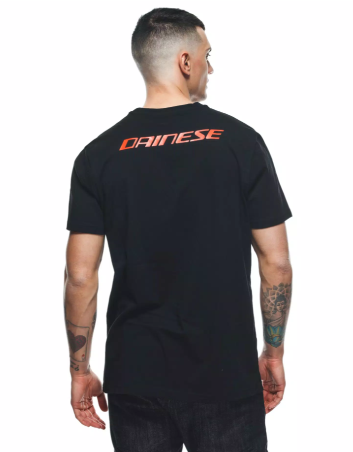 DAİNESE LOGO SİYAH BİSİKLET YAKA KISA KOL TSHİRT 