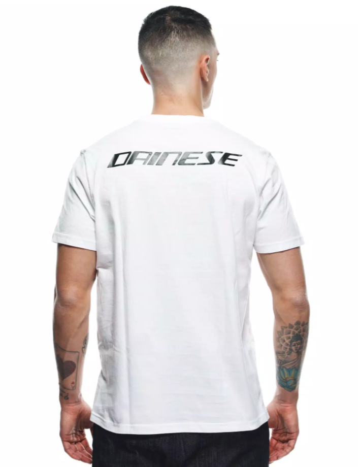 DAİNESE LOGO BEYAZ BİSİKLET YAKA KISA KOL TSHİRT