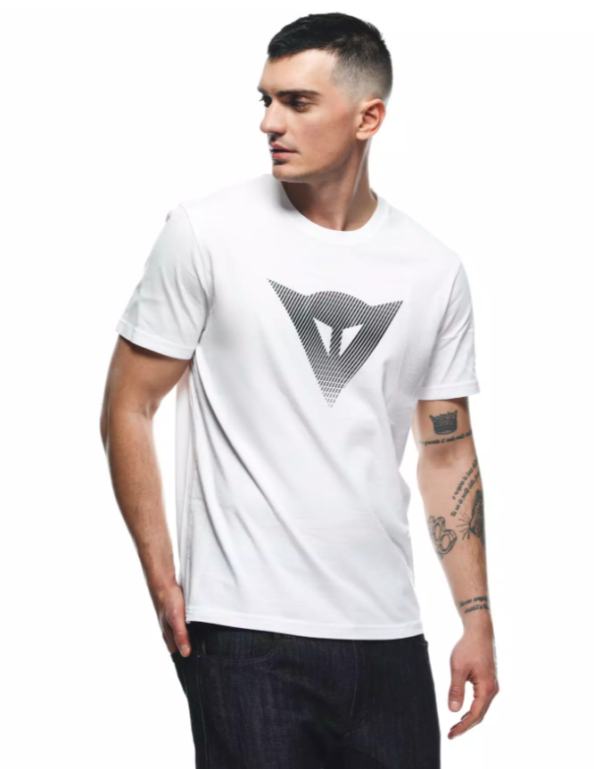 DAİNESE LOGO BEYAZ BİSİKLET YAKA KISA KOL TSHİRT