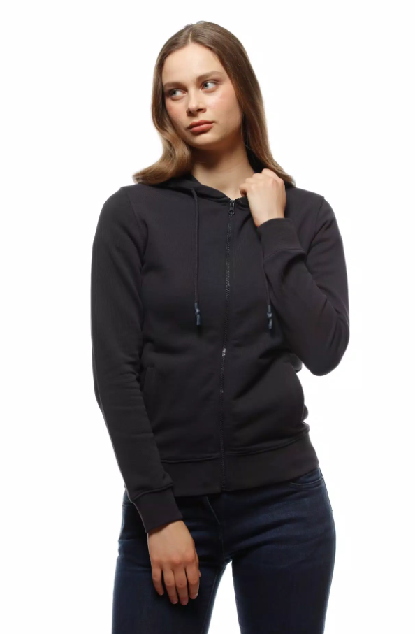 DAINESE ZIP KADIN KAPÜŞONLU HIRKA SİYAH