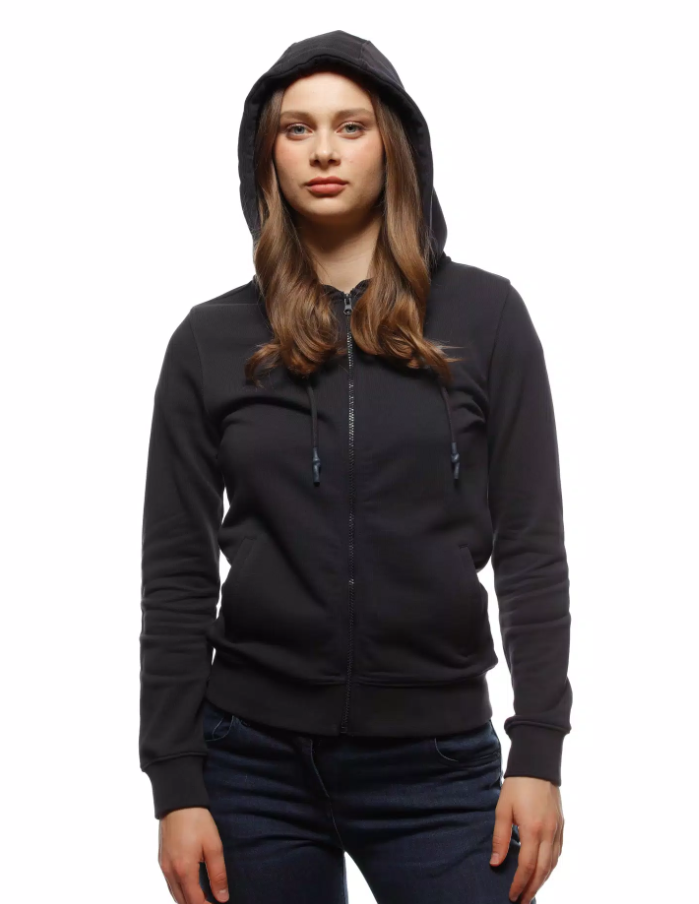 DAINESE ZIP KADIN KAPÜŞONLU HIRKA SİYAH