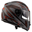 LS2 STREAM EVO TECT MAT GRİ SİYAH KIRMIZI KASK 