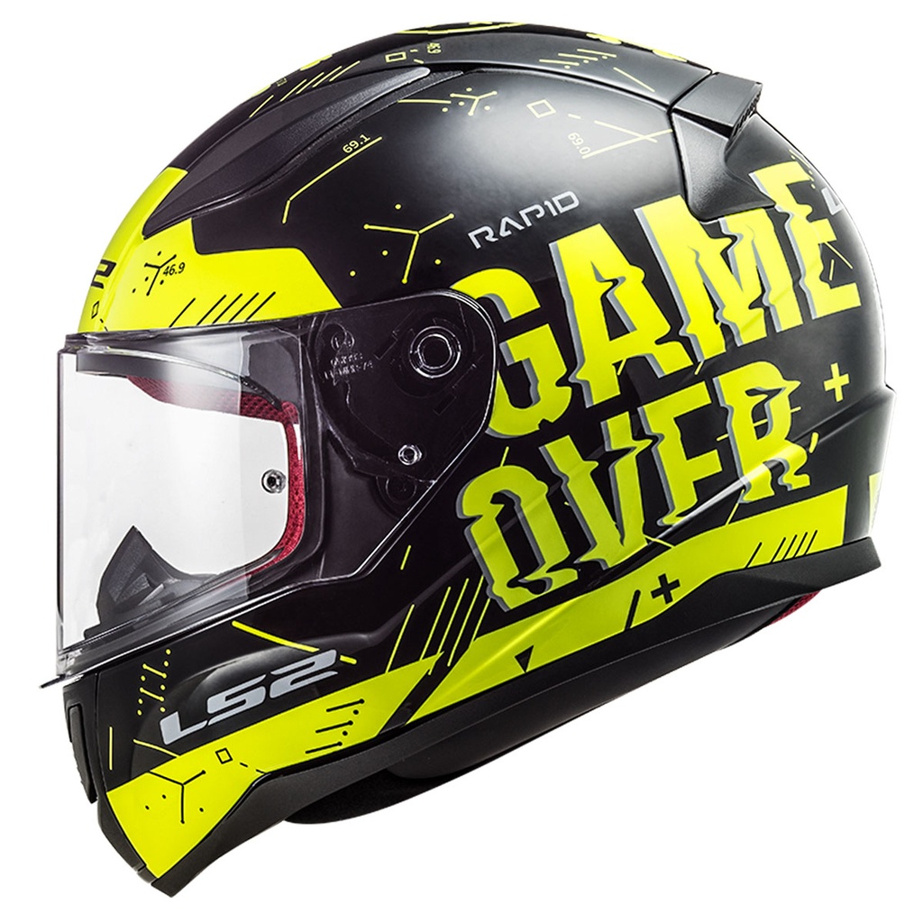LS2 RAPİD PLAYER NEON SARI SİYAH KASK