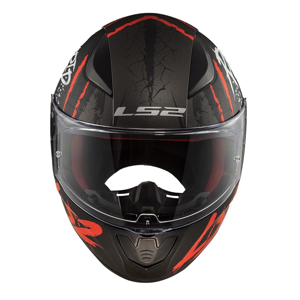 LS2 RAPID RAVEN MAT SİYAH-BEYAZ-KIRMIZI KASK 