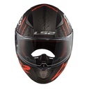 LS2 RAPID RAVEN MAT SİYAH-BEYAZ-KIRMIZI KASK 