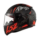 LS2 RAPID RAVEN MAT SİYAH-BEYAZ-KIRMIZI KASK 