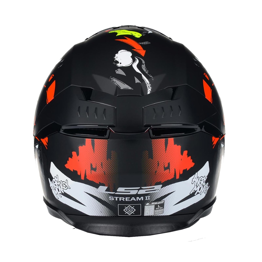 LS2 STREAM 2 ANGRY MONKEY MAT SİYAH-KIRMIZI KASK 
