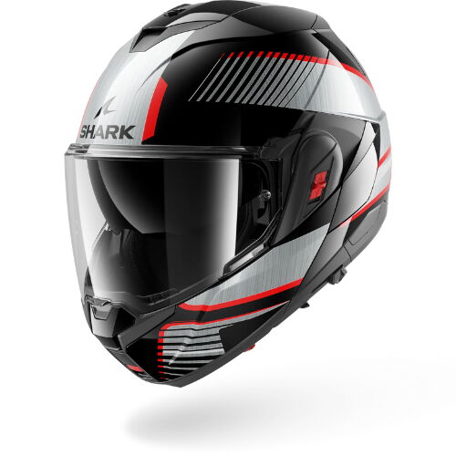 SHARK OXO SIKTER ÇENE AÇILIR SİYAH KIRMIZI GRİ KASK