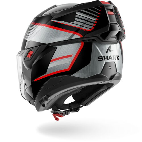 SHARK OXO SIKTER ÇENE AÇILIR SİYAH KIRMIZI GRİ KASK