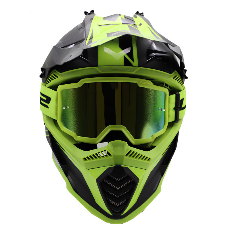 LS2 CHARGER GOGGLES MOTOKROS GÖZLÜK IRIDIUM CAMLI NEON SARI 