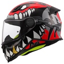 LS2 KID PUNK GRİ-KIRMIZI ÇOCUK KASK 