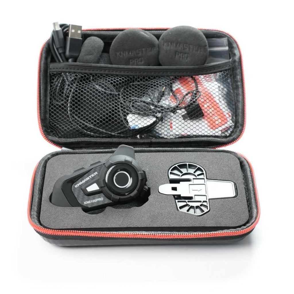 KNMASTER KN6100PRO MOTOSİKLET KASK İNTERKOM SETİ-KARBON SİYAH