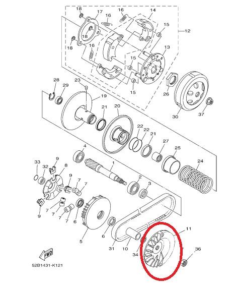 YAMAHA DELİGHT 115 ÖN SABİT KASNAK