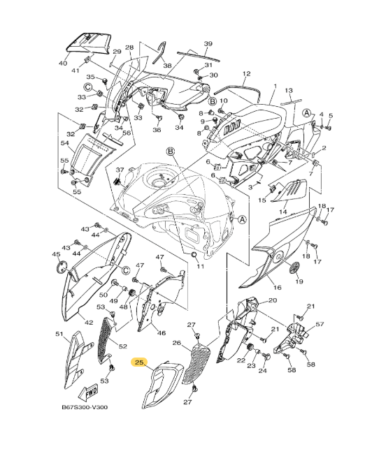 YAMAHA MT-10 SAĞ RAMAİR ÖN KAPAK 2016-2020