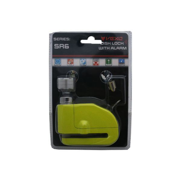 VEXO SR6 ALARMLI DİSK KİLİDİ NEON YEŞİL - Resim 2