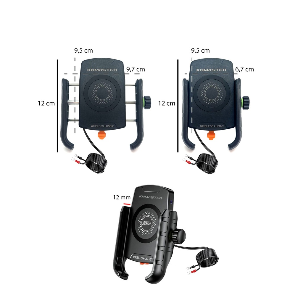 KNMASTER TT-600WU KABLOSUZ USB&#39;Lİ GİDON VE AYNA BAĞLANTILI TELEFON TUTUCU - Resim 2