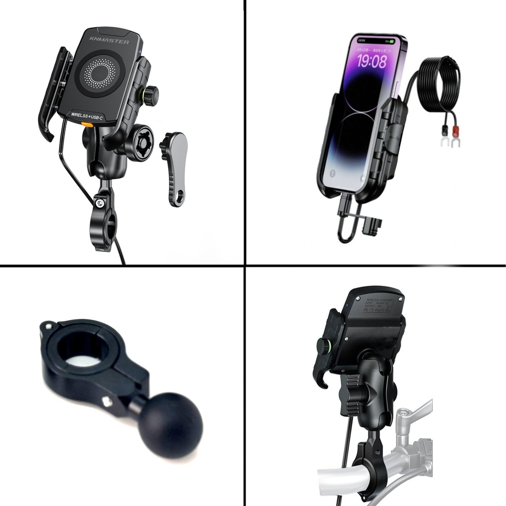 KNMASTER TT-600WU KABLOSUZ USB&#39;Lİ GİDON VE AYNA BAĞLANTILI TELEFON TUTUCU - Resim 3