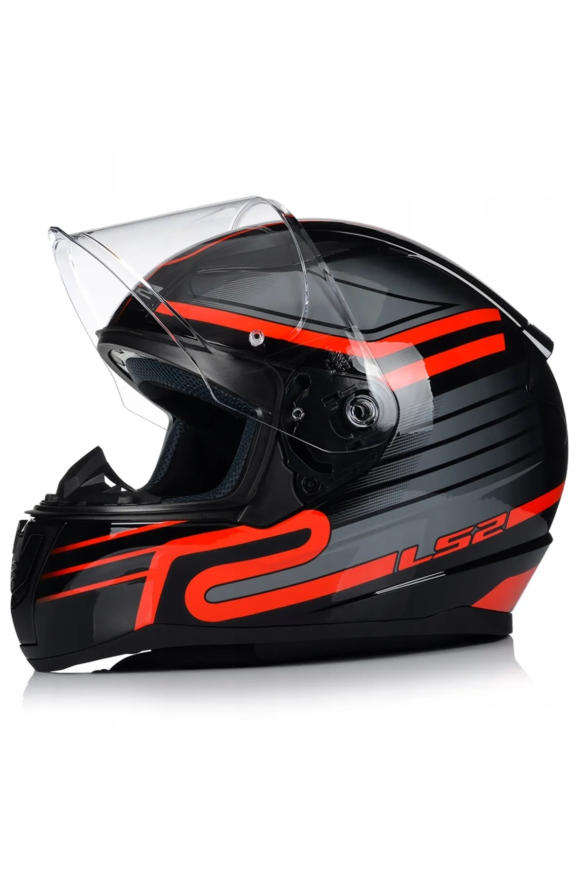 LS2 RAPID 2 CIRCUIT SİYAH-GRİ-KIRMIZI KAPALI KASK - Resim 2