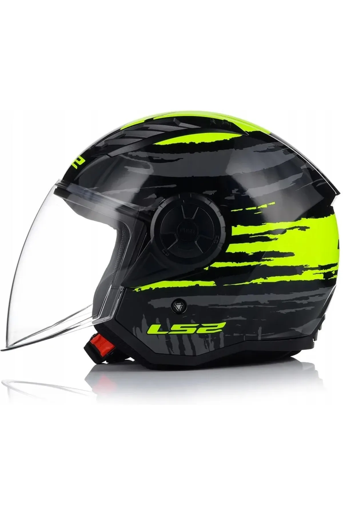 LS2 AIRFLOW 2 BRUSH SİYAH-NEON SARI AÇIK KASK - Resim 3