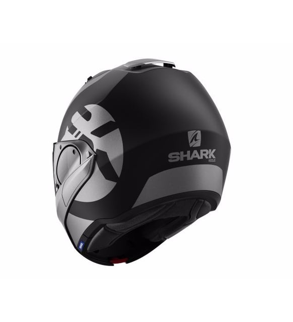 SHARK EVO-ES KEDJE MAT GRİ SİYAH ÇENE AÇILIR KASK - Resim 2