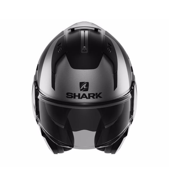 SHARK EVO-ES KEDJE MAT GRİ SİYAH ÇENE AÇILIR KASK - Resim 4