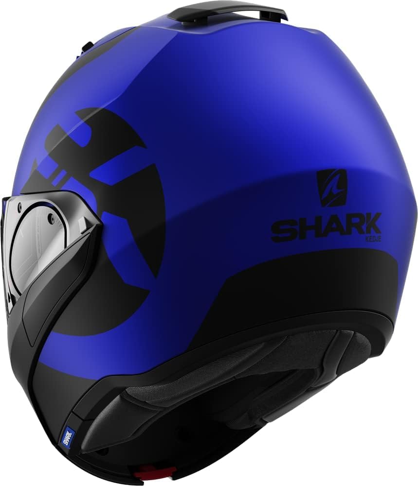 SHARK EVO-ES KEDJE MAT SİYAH MAVİ ÇENE AÇILIR KASK - Resim 2