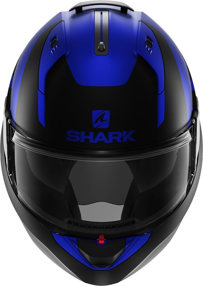 SHARK EVO-ES KEDJE MAT SİYAH MAVİ ÇENE AÇILIR KASK - Resim 3