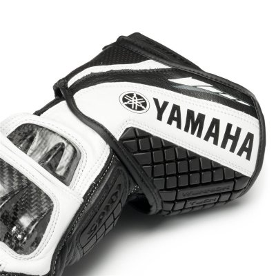 YAMAHA RACİNG DERİ ELDİVEN BEYAZ - Resim 2