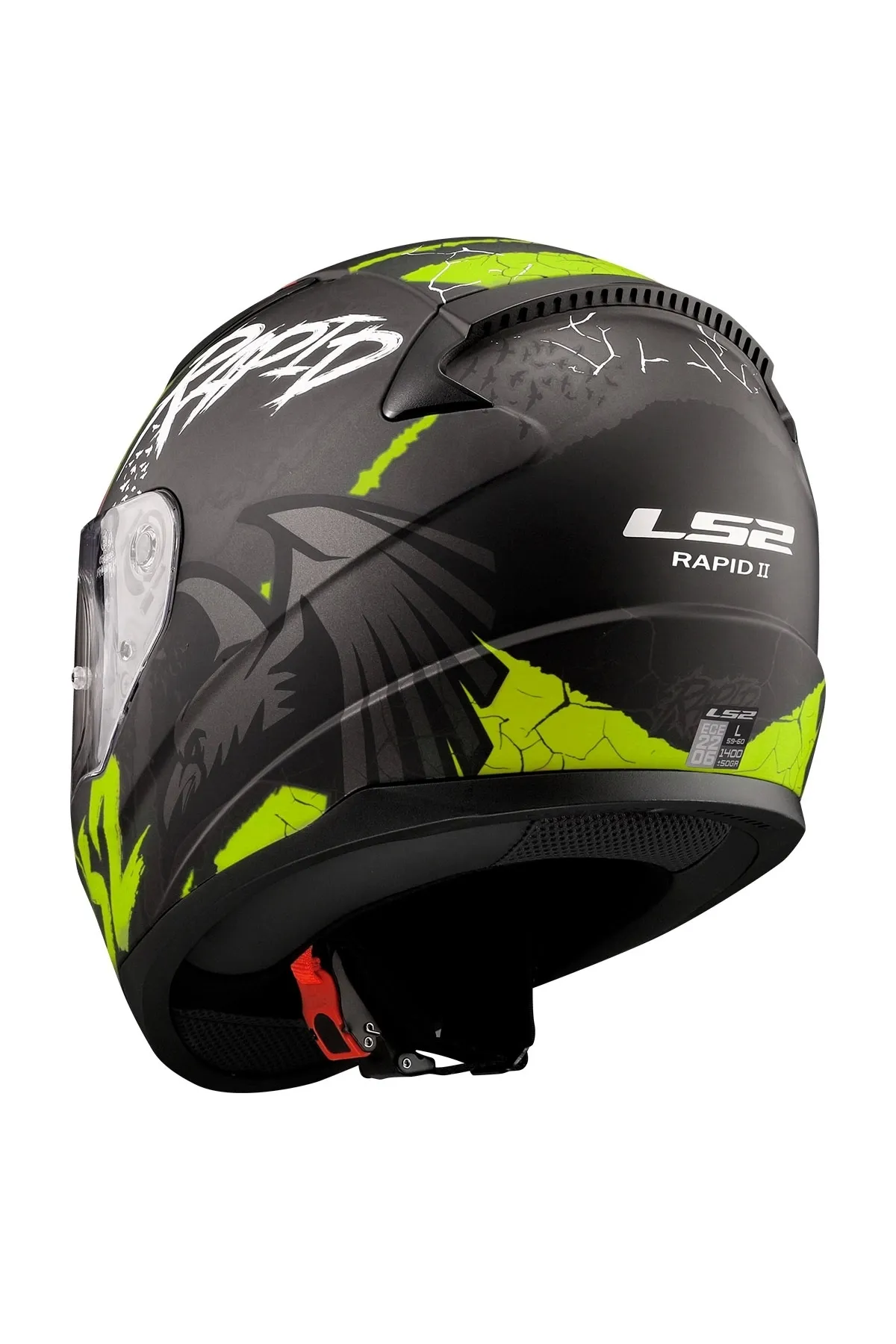 LS2 RAPID NAUGHTY SİYAH-NEON KAPALI KASK - Resim 2