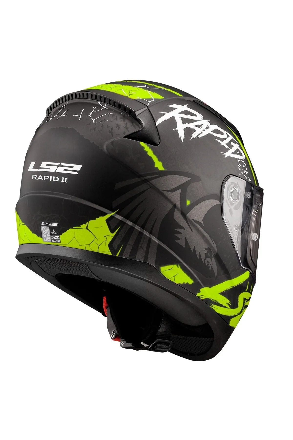LS2 RAPID NAUGHTY SİYAH-NEON KAPALI KASK - Resim 3