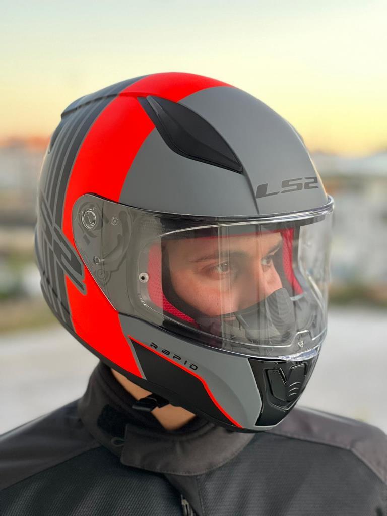 LS2 RAPID MULTIPLY MAT GRİ-TURUNCU KAPALI KASK - Resim 2