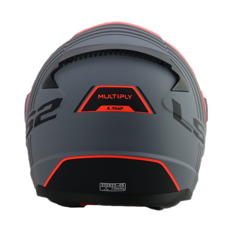 LS2 RAPID MULTIPLY MAT GRİ-TURUNCU KAPALI KASK - Resim 5