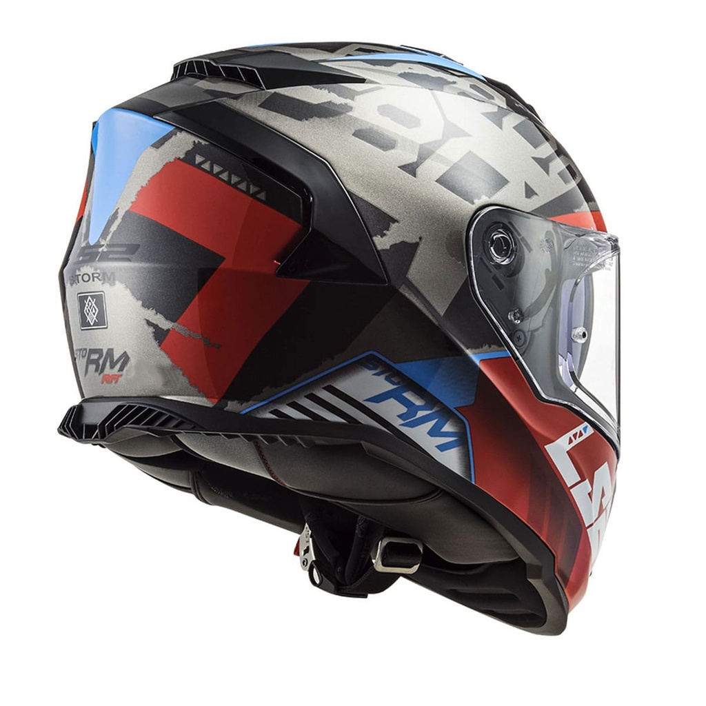 LS2 STORM 2 SPRINTER MAT SİYAH-KIRMIZI-TITANIUM KAPALI KASK - Resim 2