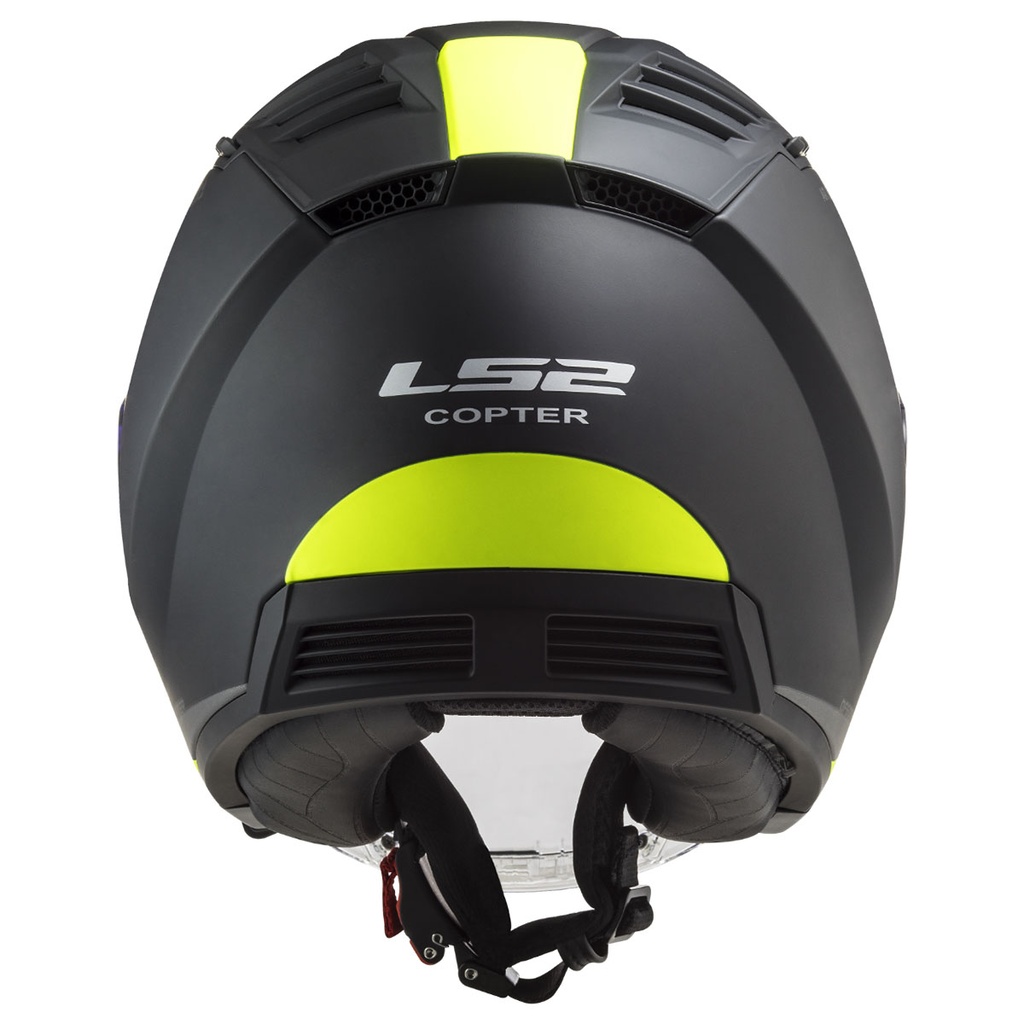 LS2 COPTER 2 URBANE MAT SİYAH-NEON SARI AÇIK KASK - Resim 4