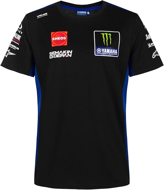 YAMAHA VR46 MONSTER TEAM SİYAH KISA KOL TSHİRT