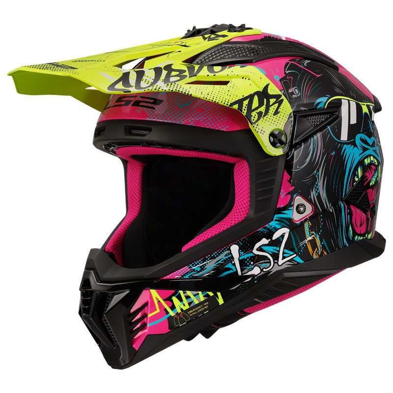 LS2 FAST 2 GORILLA MOR-NEON SARI KASK 