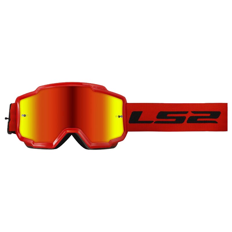 LS2 CHARGER GOGGLES MOTOKROS GÖZLÜK IRIDIUM CAMLI KIRMIZI 