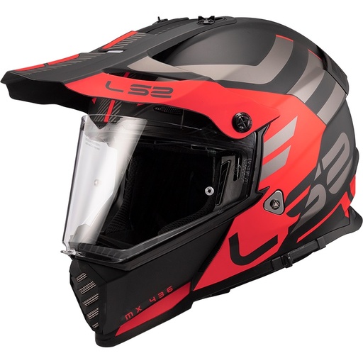 [2418721047156] LS2 PIONEER EVO ADVENTURER MAT SİYAH-KIRMIZI KASK 