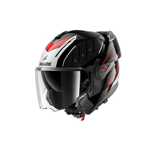 [3664836859743] SHARK OXO RYDGER ÇENE AÇILIR SİYAH KIRMIZI KASK