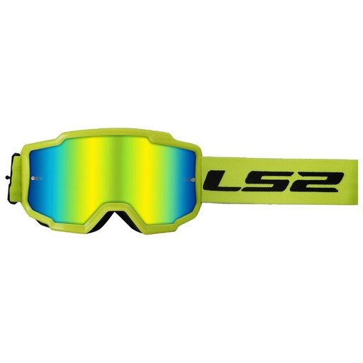 [6942141760525] LS2 CHARGER GOGGLES MOTOKROS GÖZLÜK IRIDIUM CAMLI NEON SARI 