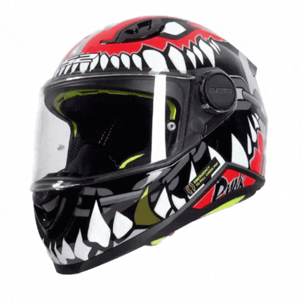 [M1382106-81] LS2 KID PUNK GRİ-KIRMIZI ÇOCUK KASK 