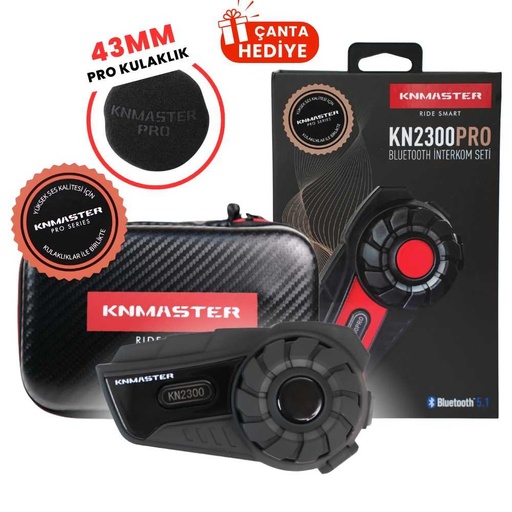 [8682214251588] KNMASTER KN2300PRO MOTOSİKLET KASK İNTERKOM BLUETOOTH KULAKLIK SETİ 