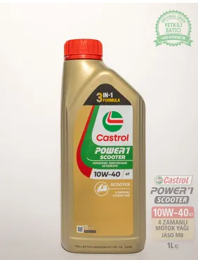 [2418721095409] CASTROL POWER 1 SCOOTER 4T 10W-40 TAM SENTETİK MOTOSİKLET YAĞI 1 LT.