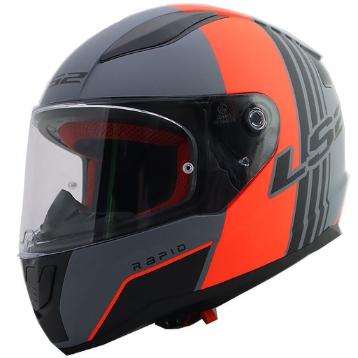 [2418717656140] LS2 RAPID MULTIPLY MAT GRİ-TURUNCU KAPALI KASK