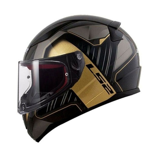 [2418717656270] LS2 RAPID MEDAL PARLAK SİYAH GOLD KAPALI KASK