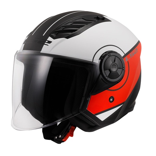 [2418717541385] LS2 AIRFLOW 2 COVER MAT SİYAH-KIRMIZI-BEYAZ KASK