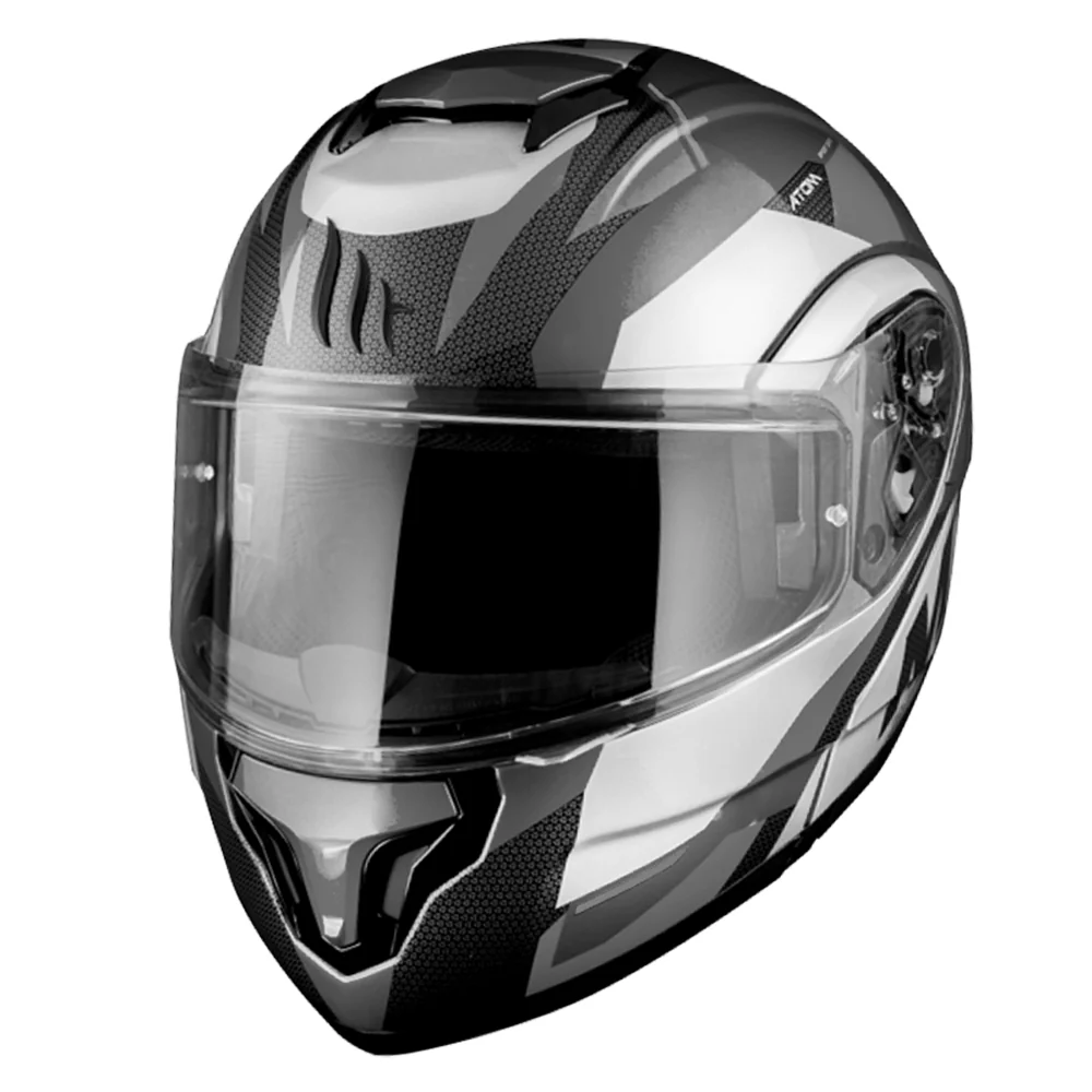 [2418717674373] MT ATOM MAT GRİ GÜNEŞ VİZÖRLÜ ÇENE AÇILIR KASK